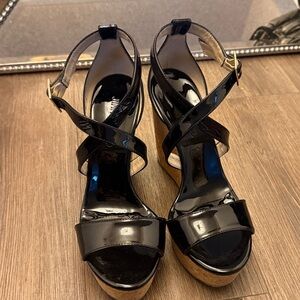 Jimmy Choo Patent Leather Platform Sandals. New